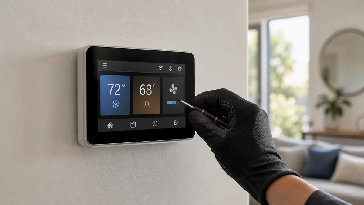 Trane ComfortLink II XL850 color touchscreen thermostat in an Alhambra home