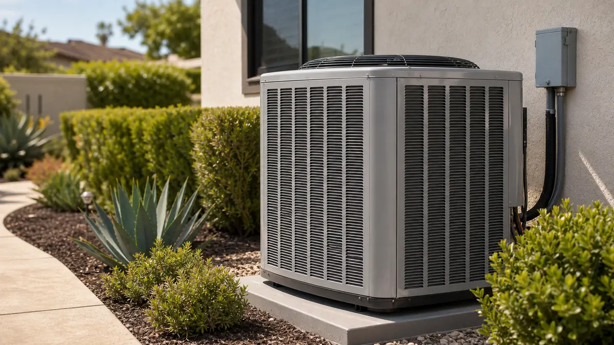 Trane variable-speed heat pump condenser at an Alhambra home